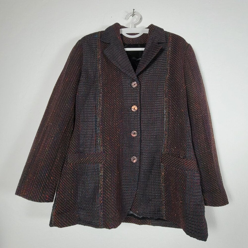 Deborah Cross Textile Artist Jacket Blazer Womens NWOT Multicolor